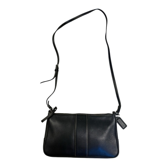 Vintage Y2K Coach Slim Demi Black‎ Leather Shoulder Bag - No. L2S-7578